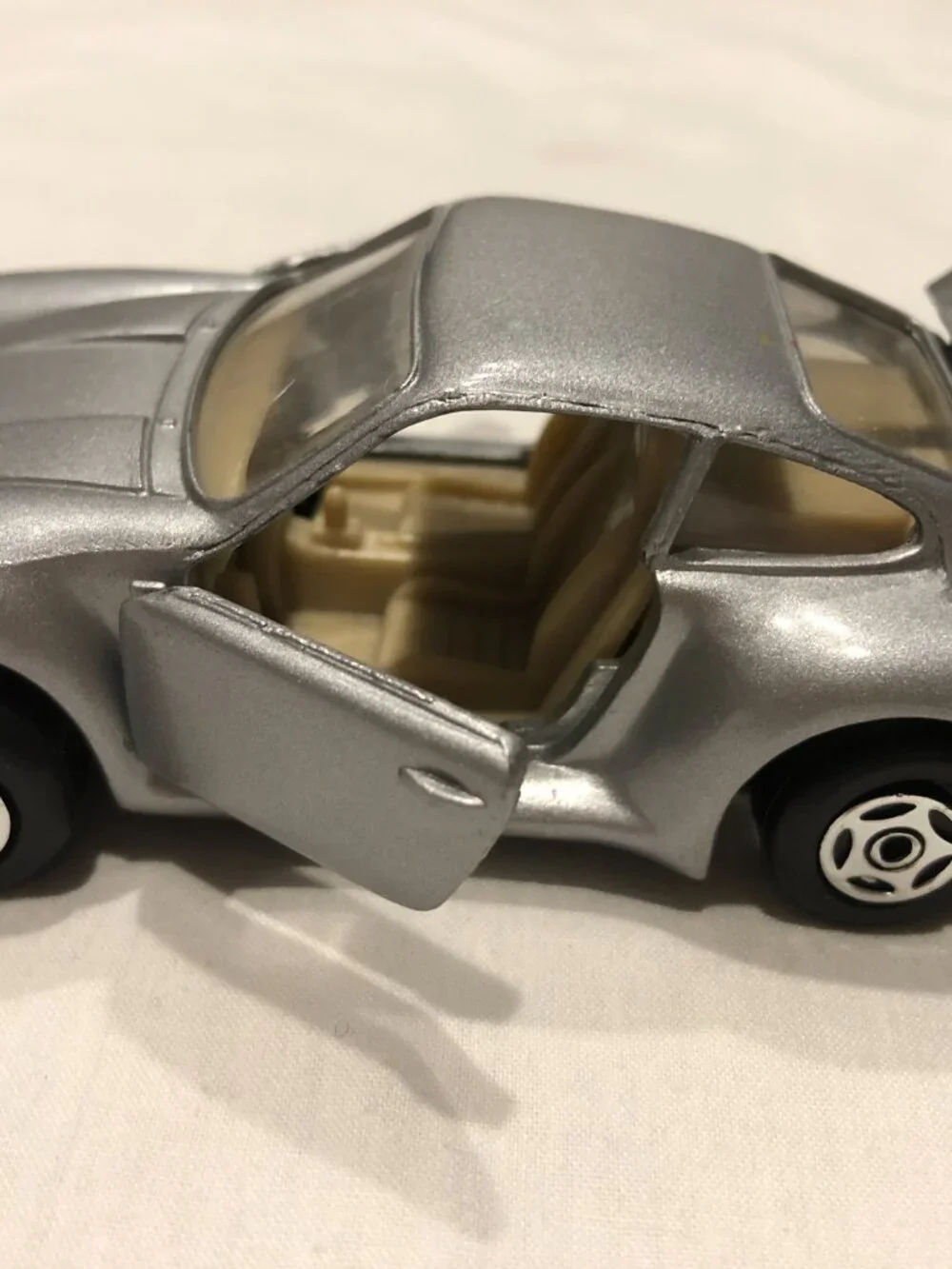 Toy Die Cast Silver Porsche Car